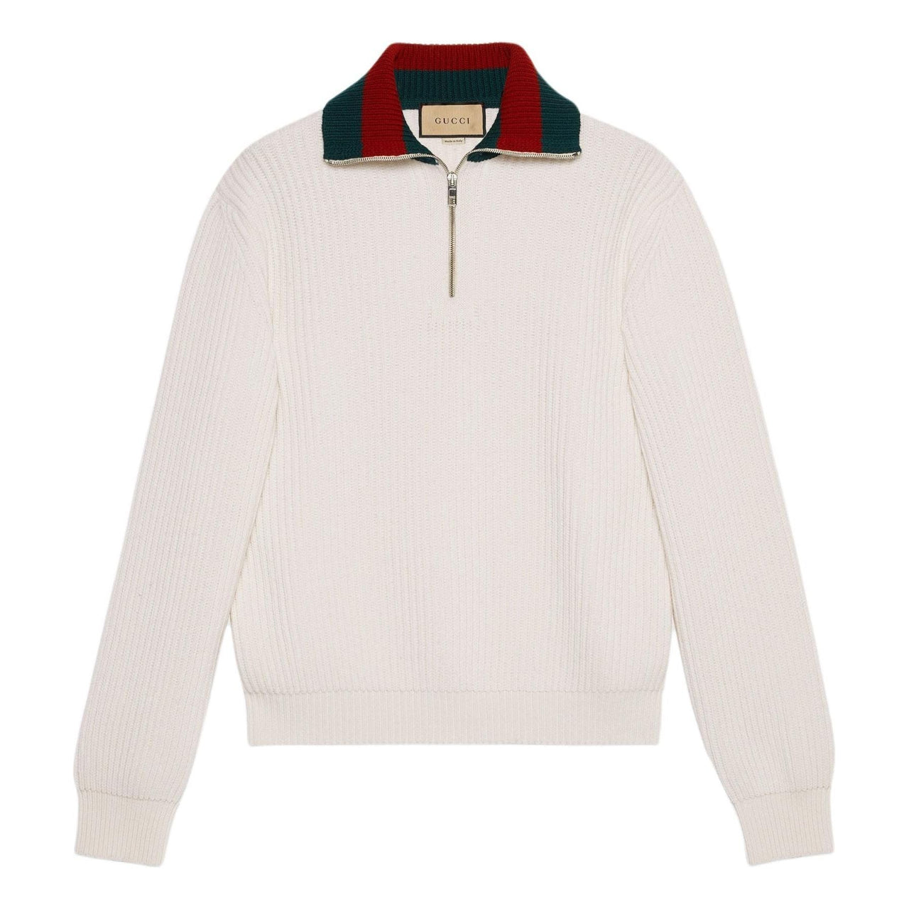 Gucci Knit Wool Sweater With Web 'Ivory' 770440-XKDNE-9146