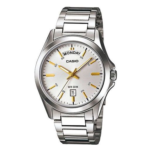 CASIO Stainless Steel Strap Mens White Analog MTP-1370D-7A2
