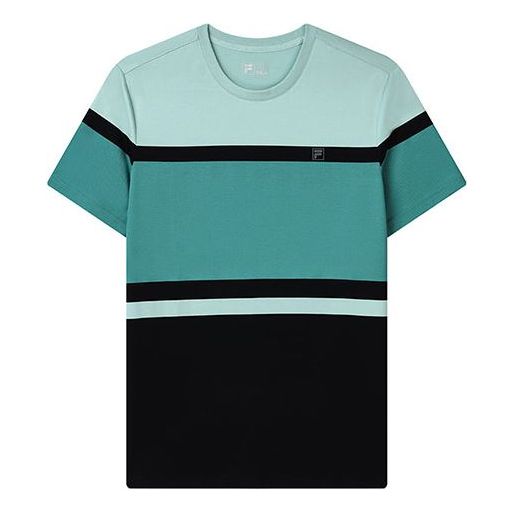 FILA Colorblock Sports Round Neck Short Sleeve Gray Green F11M132153F-TQ