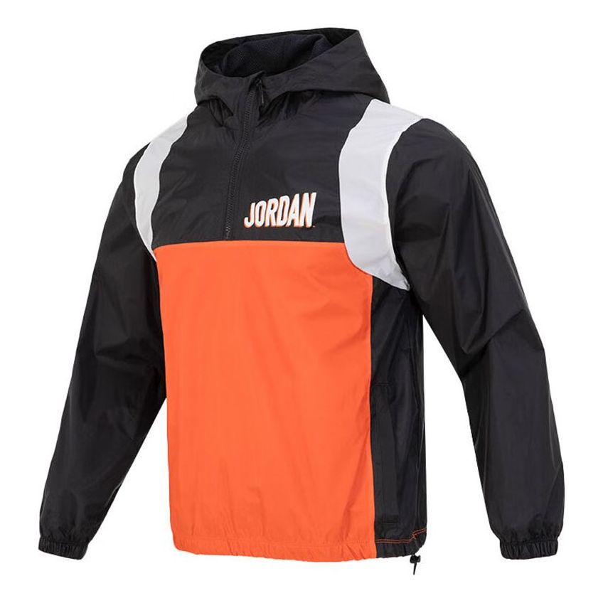 Air Jordan Flight MVP Hooded Pullover Jacket 'Black Orange' DV7601-010