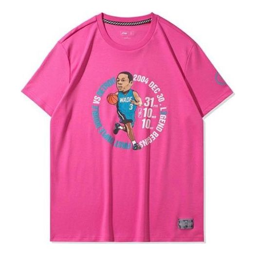 Li-Ning Way Of Wade Cartoon Graphic T-shirt 'Pink' AHSQ475-5