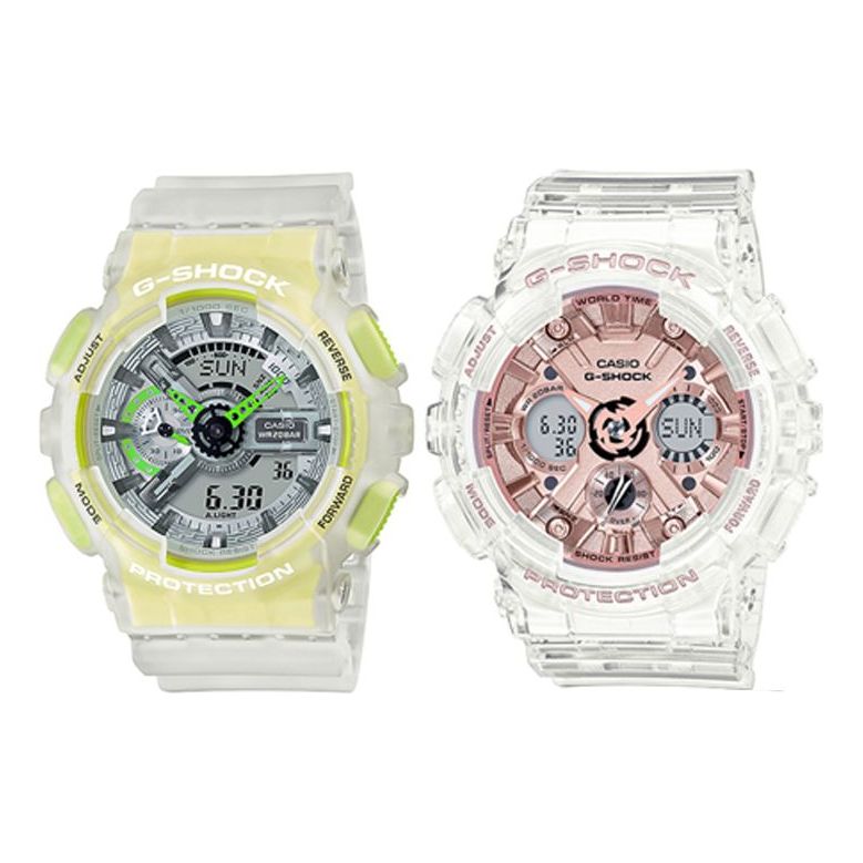 CASIO G-Shock Analog-Digital 'White' GA-110LS-7A&GMA-S120SR-7A