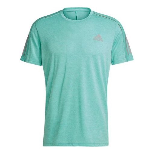 adidas Own The Run Tee Reflective Running Sports Breathable Round Neck Short Sleeve Green GM1600
