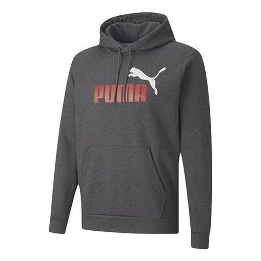 PUMA Sportswear Logo Hoodie 'Grey Red White' 599051-07