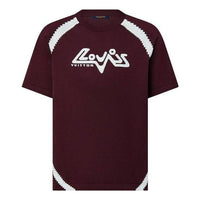 LOUIS VUITTON Cotton Intarsia Crewneck T-shirt 'Plum Red' 1ABXXB