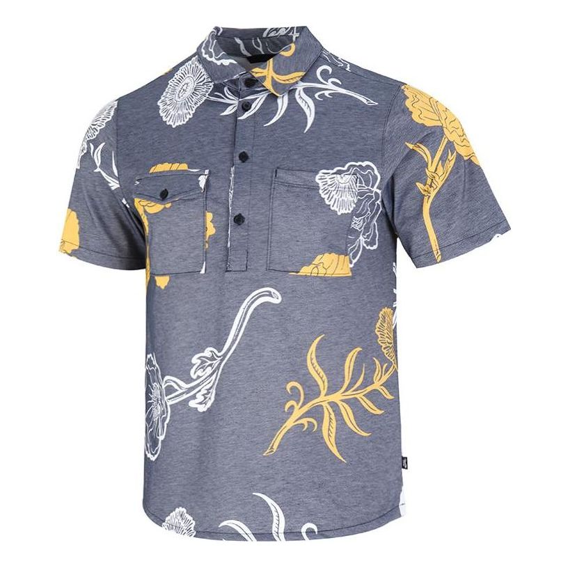 Men's Nike SB Skateboard Full Print Casual Short Sleeve Shirt Blue DM0170-010
