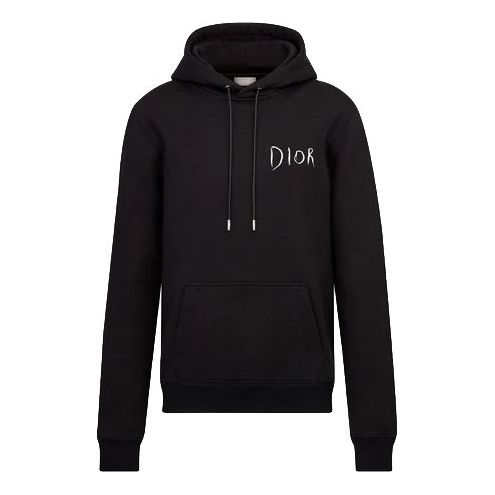 DIOR FW19 Embroidered Sketch Signed Logo Black 943J600E0531_C980