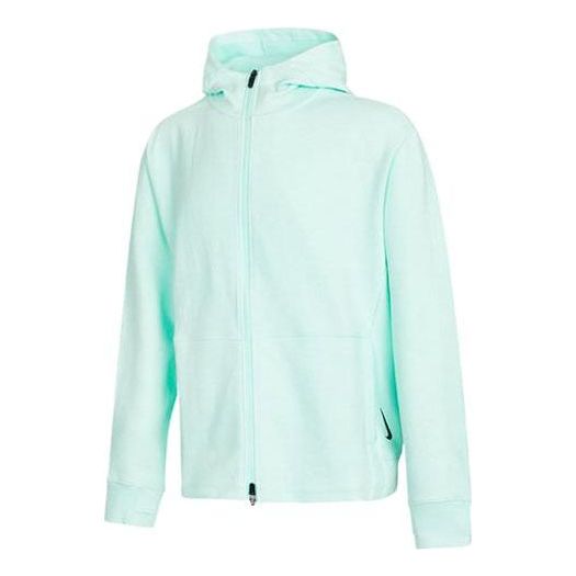 Men's Nike SS22 Solid Color Zipper Cardigan Jacket Mint Green CU6261-379