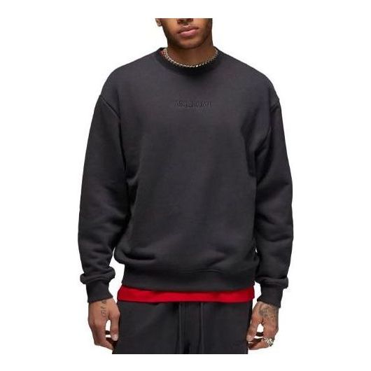Air Jordan Wordmark Fleece Crewneck Sweatshirt 'Off Noir' FJ7788-045