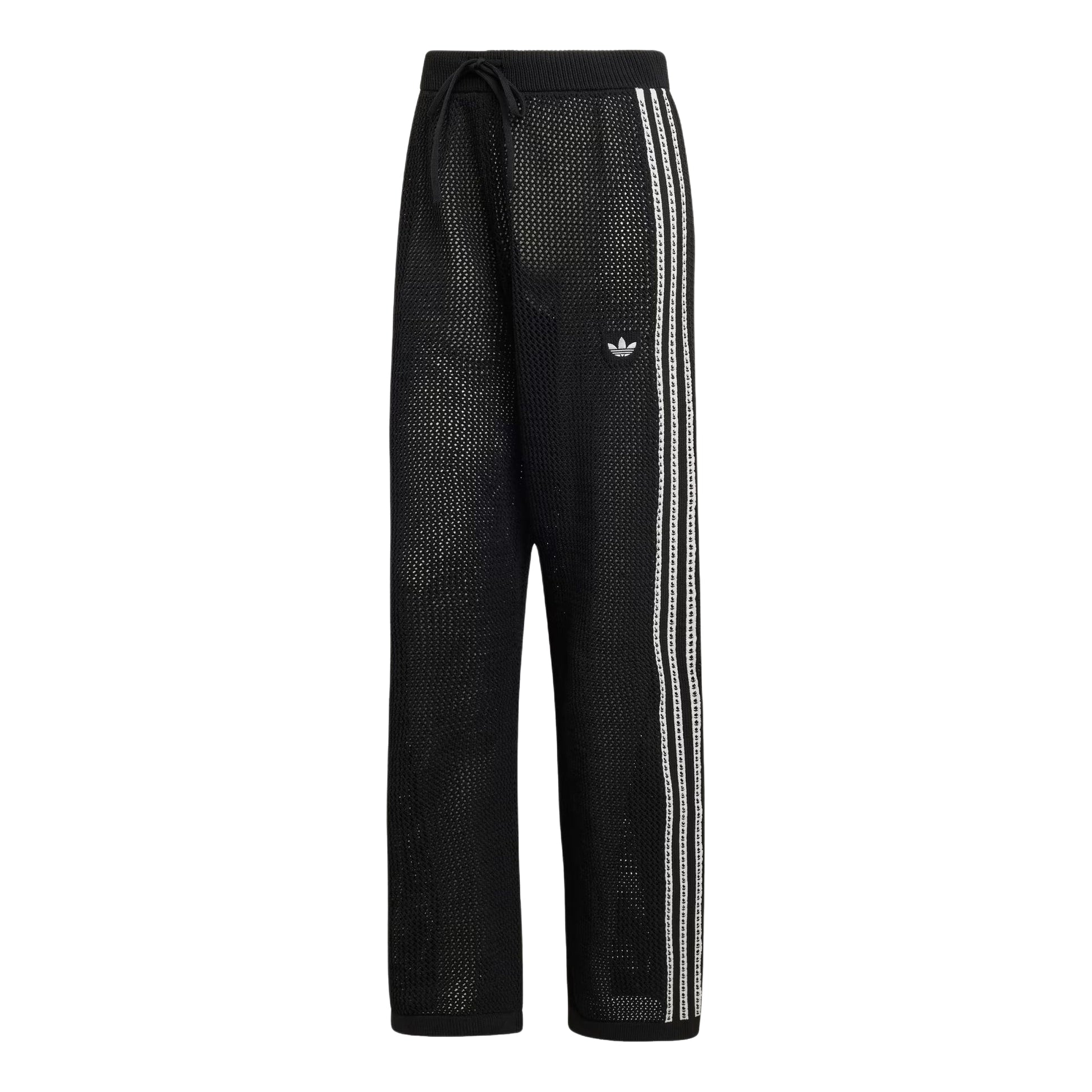 (WMNS) adidas Originals Knitted Crochet Firebird Track Pants Asia Sizing 'Black' KC6494
