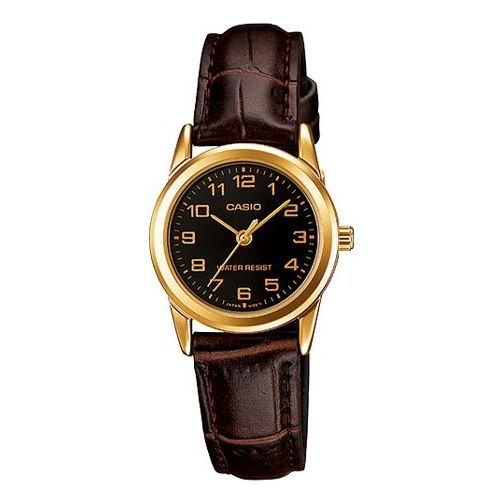 CASIO Quartz Waterproof Black Dial Black Analog LTP-V001GL-1B