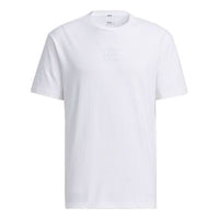 adidas neo Embroidered Logo Solid Color Sports Round Neck Short Sleeve White H14209