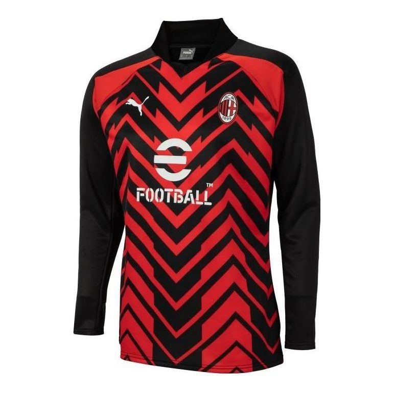 PUMA 23-24 AC Milan Pre-Match Knit Jersey 'Red Black White' 772232-01