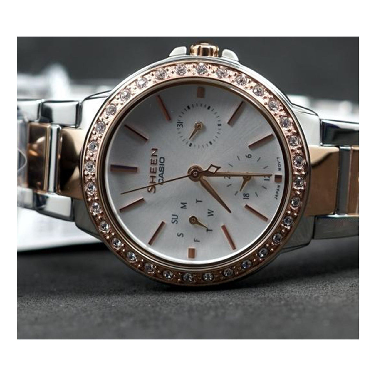 CASIO SHEEN Waterproof Stainless Steel Strap Rose Gold Analog SHE-3069SPG-7A