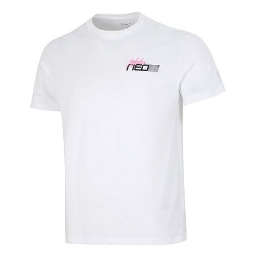 Men's adidas neo Minimalistic Alphabet Logo Printing Athleisure Casual Sports Round Neck Short Sleeve White T-Shirt HN4741