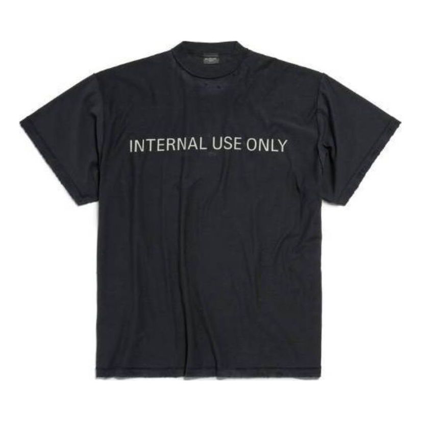 Balenciaga Internal Use Only Inside-out T-shirt 'Black' 787358TQVU21083