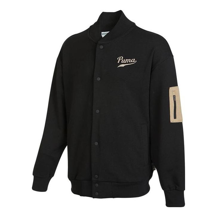 PUMA Logo Baseball Jacket 'Black' 536788-01