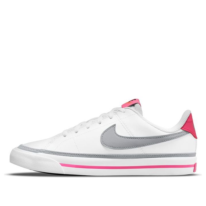 (GS) Nike Court Legacy 'White Pink Prime Light Smoke Grey' DA5380-111