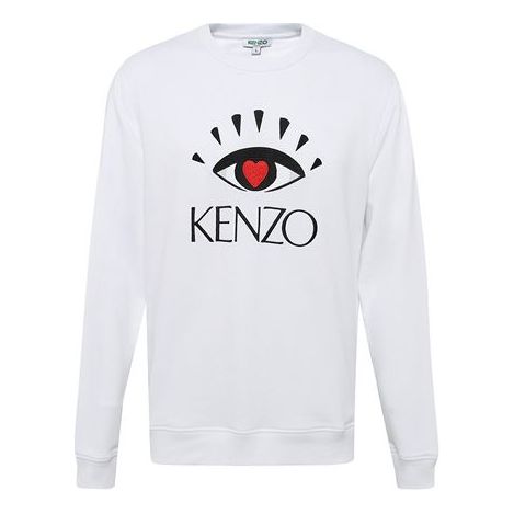 (WMNS) KENZO Embroidery Pure Cotton Swea White F962SW7134X4-01
