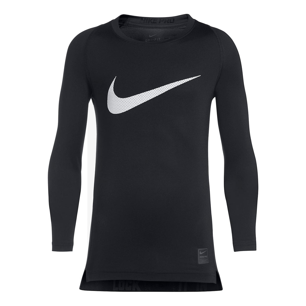 Nike Front Swoosh Long Sleeves Tee 'Black White' 726460-010