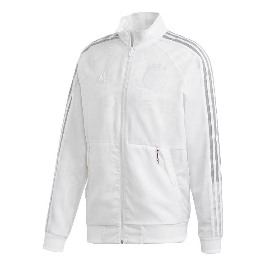 adidas Dfb Uni Jkt Reflective Alphabet Printing Soccer/Football Training Sports Jacket White FT2973