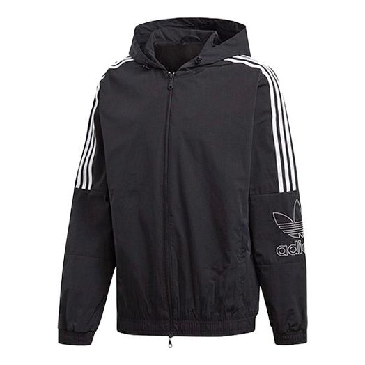 adidas originals Casual Zipper Hooded Jacket Black EB4086