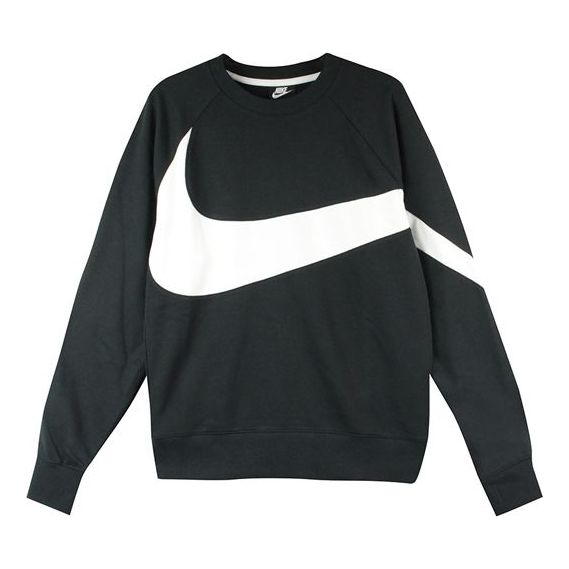 Nike BIG SWOOSH Large Logo Round Neck Pullover Black AR3089-012