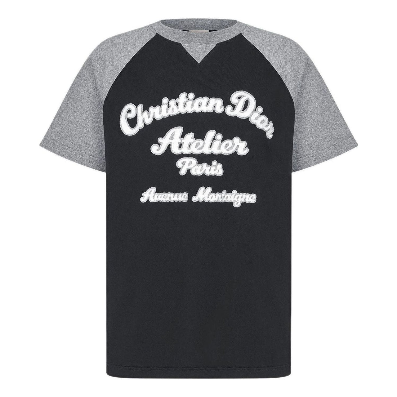 Men's DIOR SS22 Alphabet Pattern Loose Short Sleeve Black T-Shirt 213J635A0677-C988
