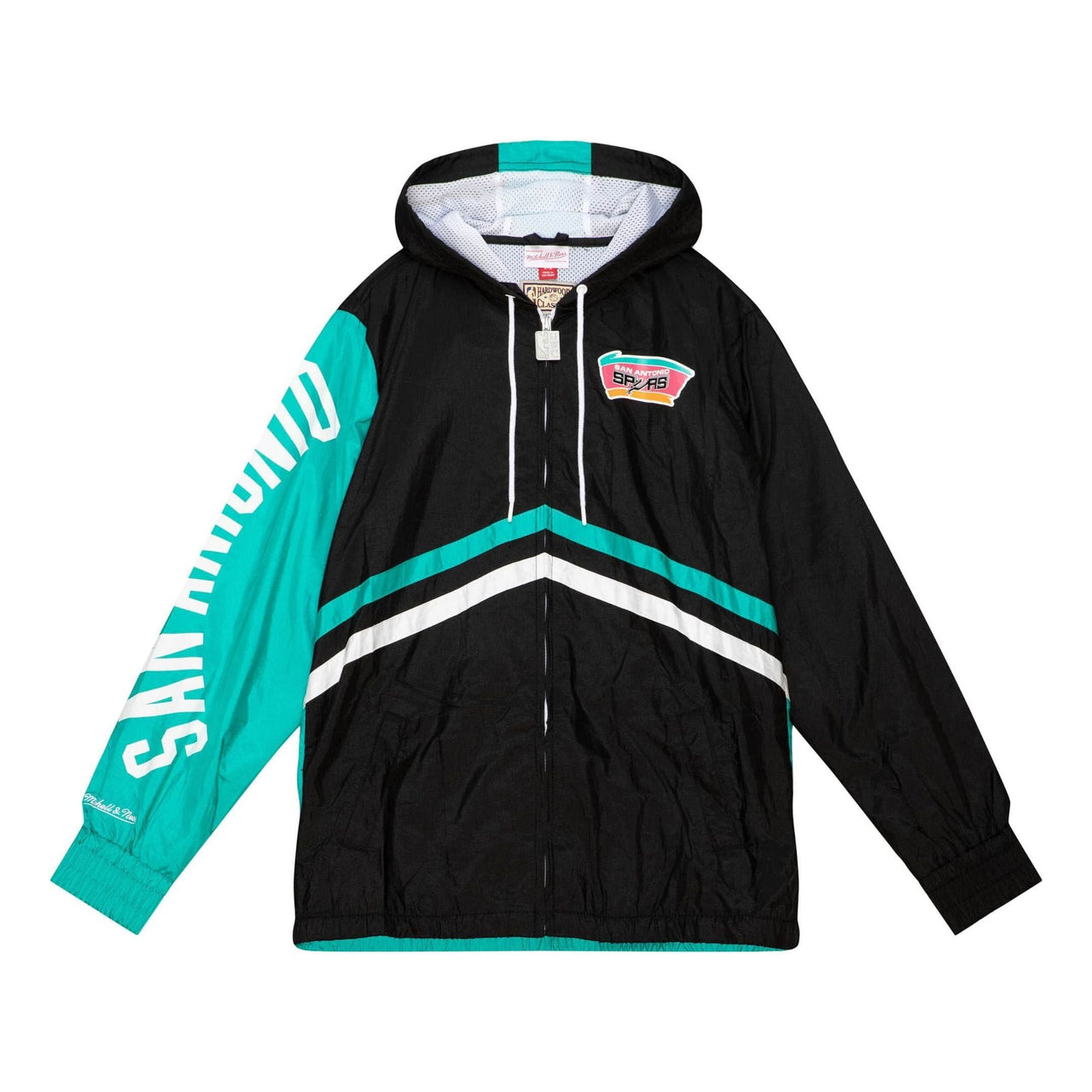 Mitchell & Ness x NBA San Antonio Spurs Undeniable Full Zip Windbreaker 'Black' OJZP3409-SASYYPPPBLCK