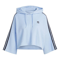 (WMNS) adidas Cropped Hoodies 'Blue' IC5460