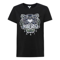 KENZO Embroidered Tiger Head Short Sleeve Black T-Shirt F762TS8494YG-99