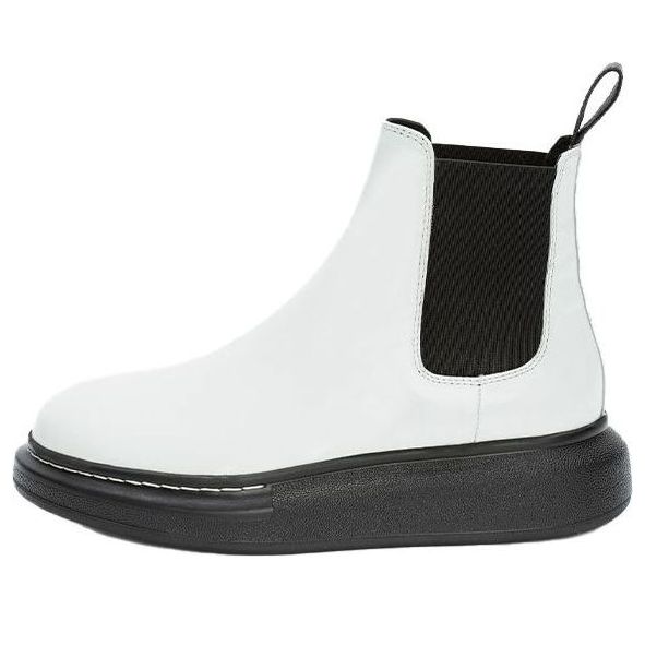 (WMNS) Alexander McQueen Hybrid Chelsea Boot 'Black White' 586398WHX529061