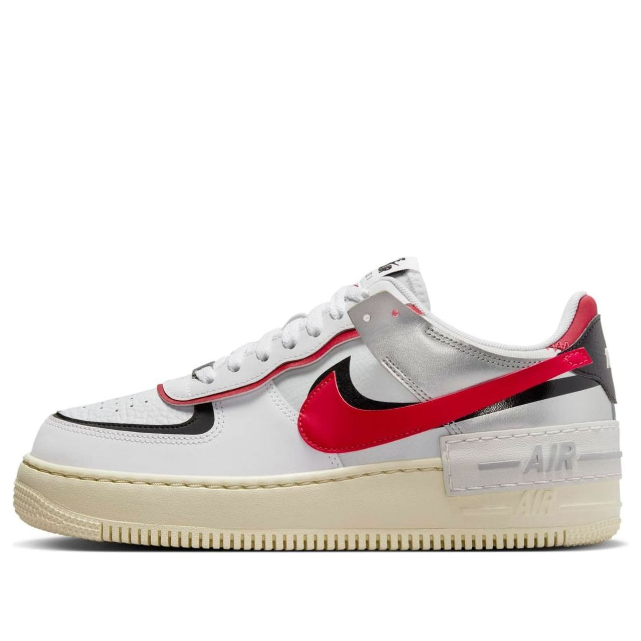 (WMNS) Nike Air Force 1 Shadow 'White Silver Red' FN6335-100