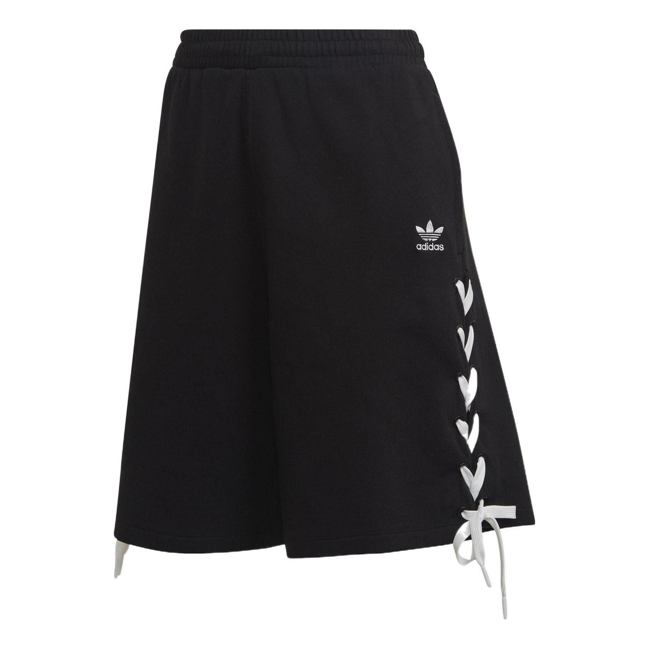 (WMNS) adidas Trefoil Side Striped Elastic Waist Loose Shorts 'Black White' HS2602