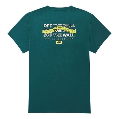 Vans Alphabet Printing Casual Short Sleeve Couple Style Green VN0A4BRPTTZ
