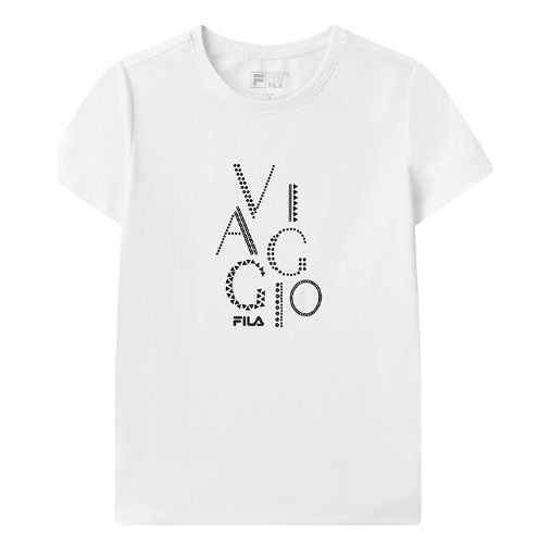 (WMNS) FILA Alphabet Short Sleeve White T-Shirt F11W122117F-WT