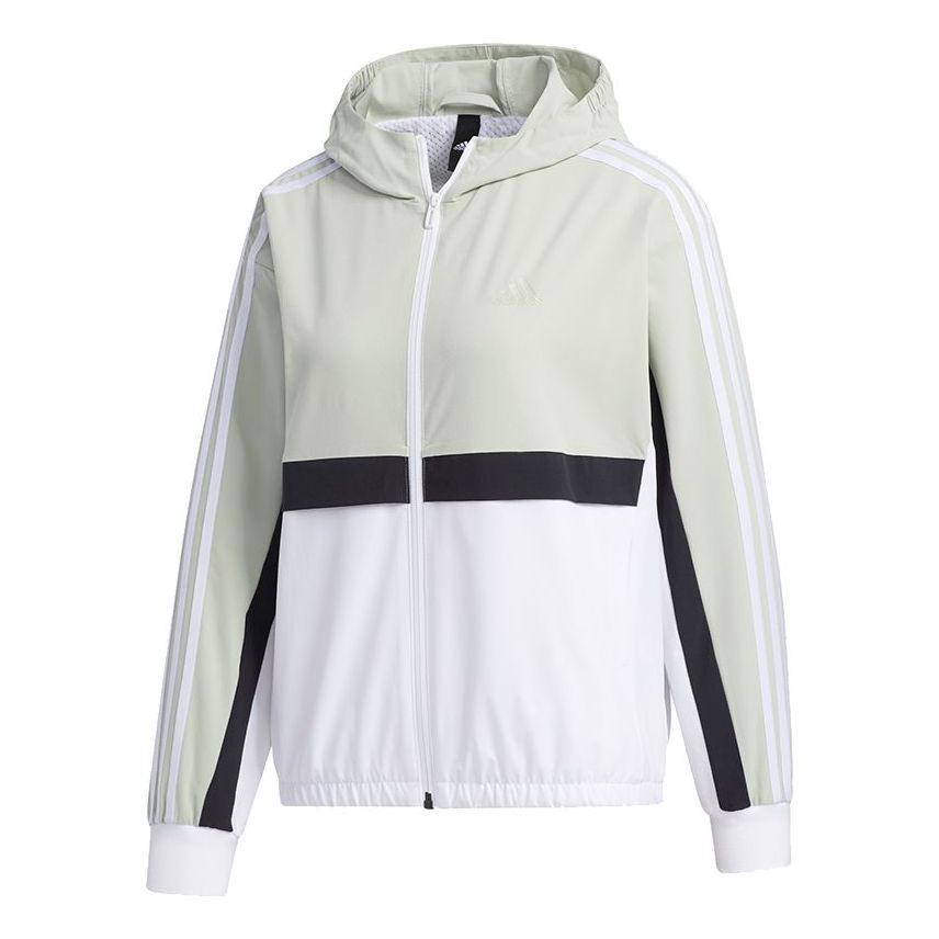 (WMNS) adidas Hooded Jacket 'Green White' GP0621