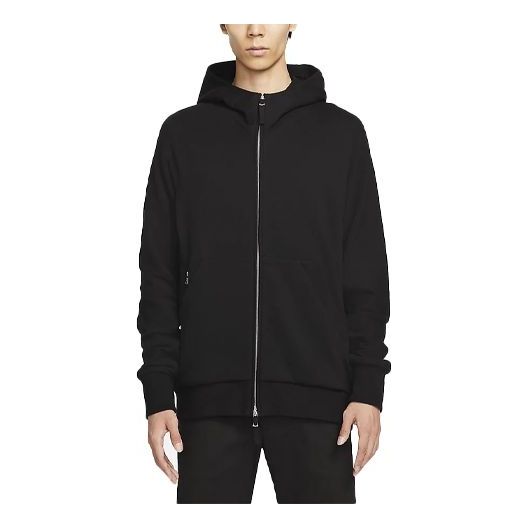 Nike Every Stitch Series Solid Color Zipper Knit Hooded Jacket Black DH2868-010