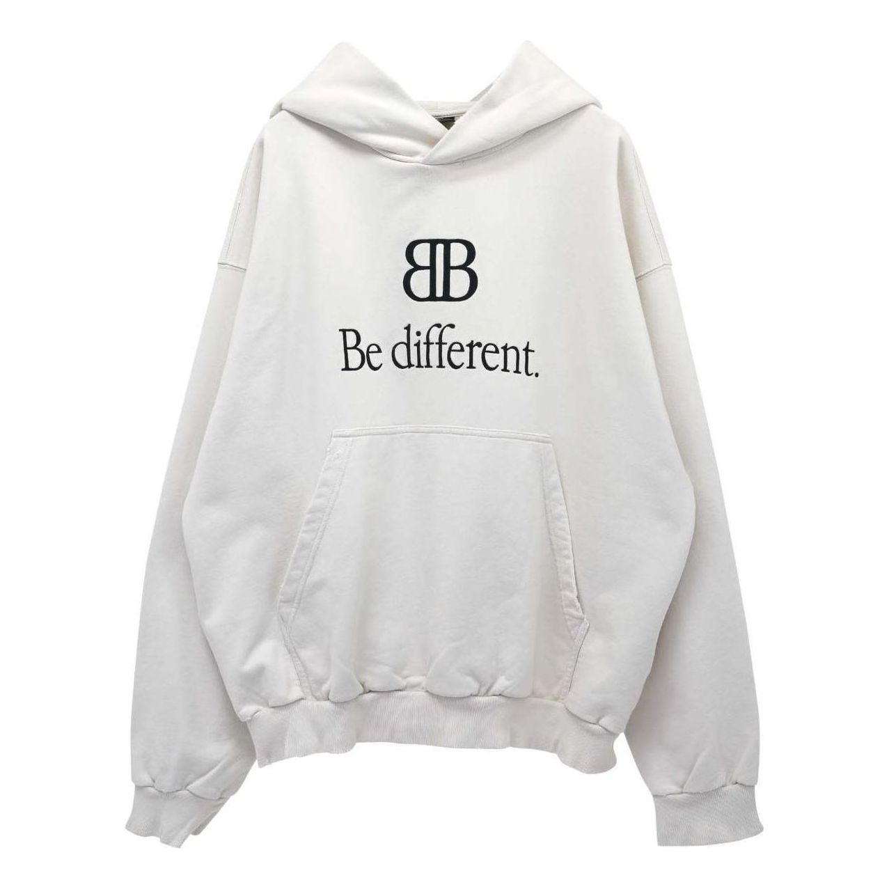 Balenciaga BB Be Different Popover Hoodie 'Ecru Black' 720426TNVB49784