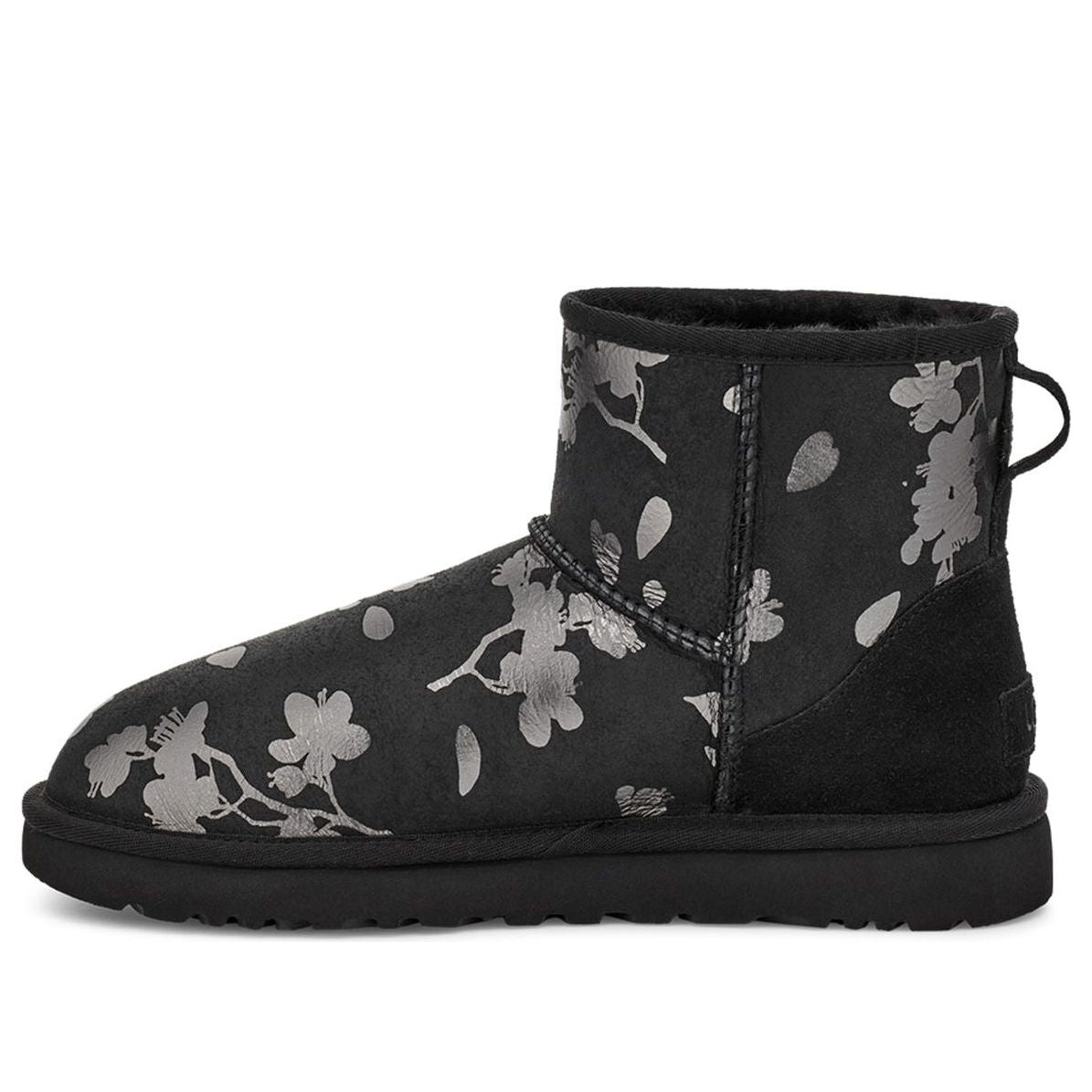 (WMNS) UGG Classic Mini Floral Foil Fleece Lined Black 1118163-BLK