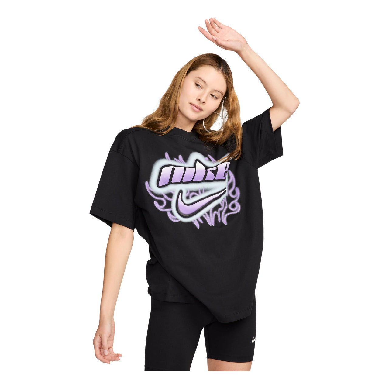 (WMNS) Nike Sportswear Oversized T-shirt Asia Sizing 'Black' FZ1147-010