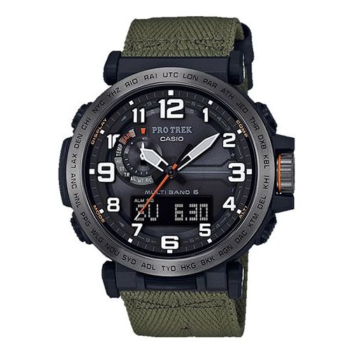 CASIO Waterproof Sports Shockproof Solar Powered Mens Green Analog/Digital Combo PRW-6600YB-3PR