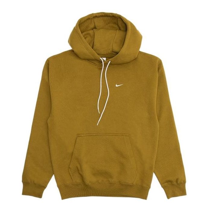 Men's Nike Small Logo Embroidered Solid Color Pullover Long Sleeves Hooded Sports Yellow CV0552-318
