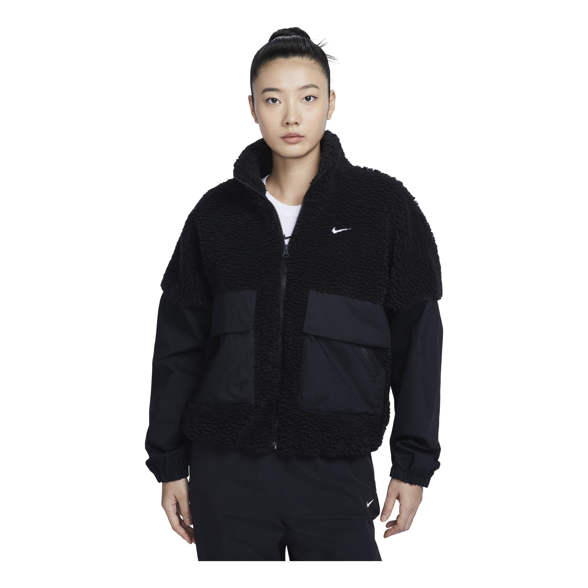 (WMNS) Nike Sportswear Essential Jacket Asia Sizing 'Black' FV8017-010
