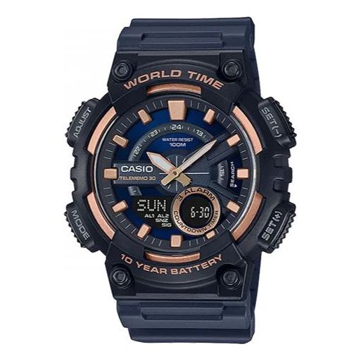 CASIO Waterproof Sports Quartz Mens Black Analog/Digital Combo AEQ-110W-2A3