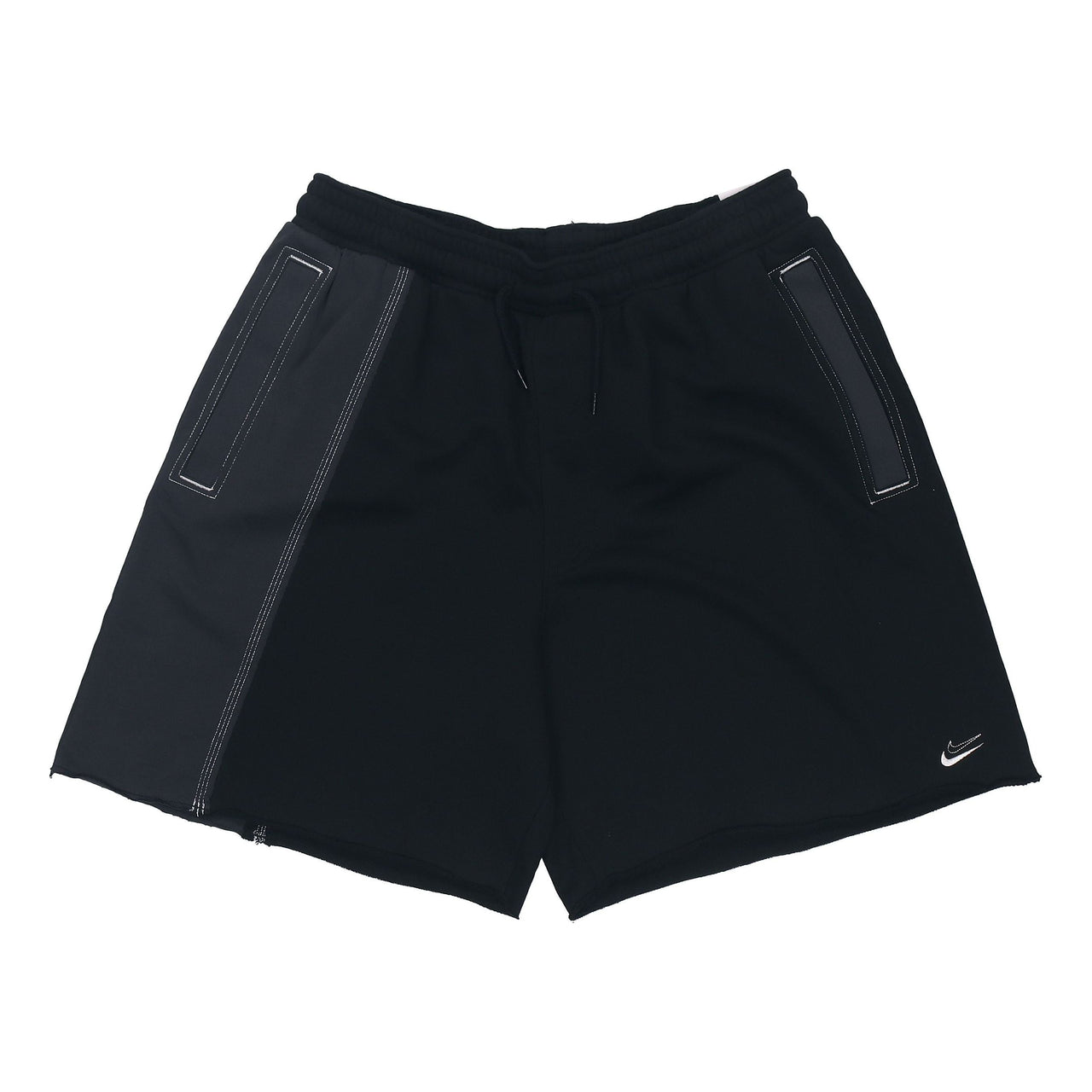 Nike Durant French Terry Breathable Sports Drawstring Solid Color Splicing Embroidered Alphabet Loose Shorts Black DH7374-010