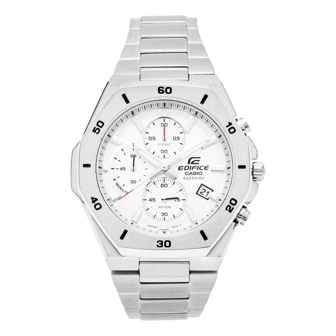 Men's CASIO EDIFICE Sports 100m Waterproof Stainless Steel Strap Watch Mens EFB-680D-7AV