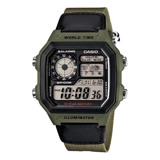 CASIO G Shock Square Sport Quartz Men Sports Mens Black Digital AE-1200WHB-3B