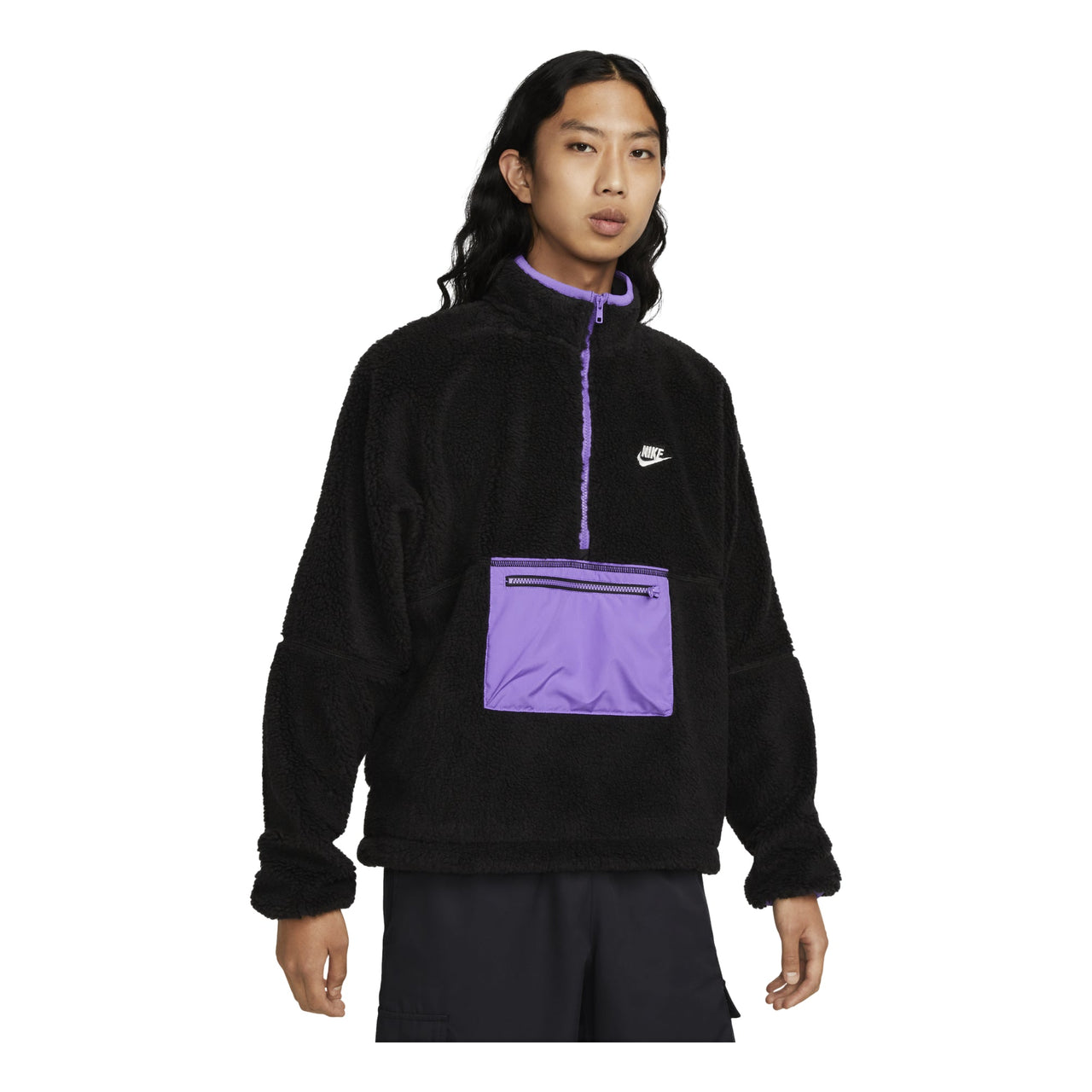 Nike Club Winter half-zip fleece jacket 'Black purple' DQ4881-010