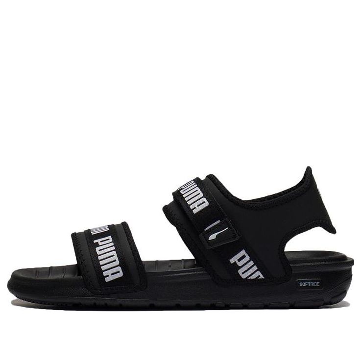 (WMNS) PUMA Softride Slide 'Wordmark - Black White' 384128-01